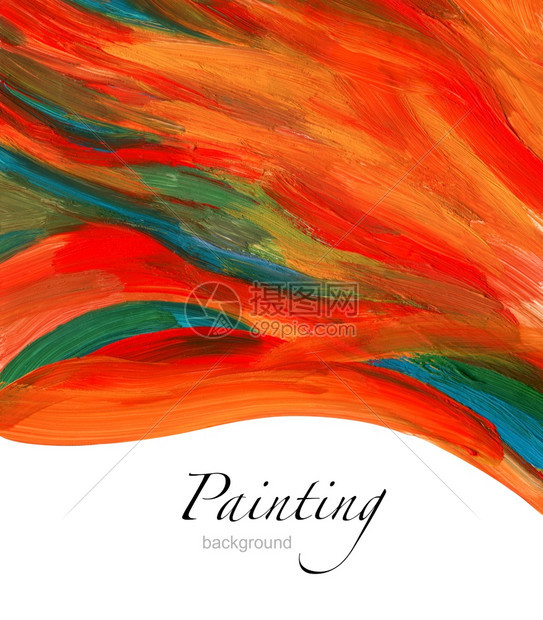 抽象的丙烯和水彩色涂画饱和的彩色水平纹理背景图片