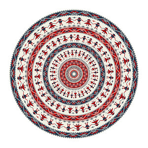 传统的罗马尼亚圆轮装饰元素矢量模板图片