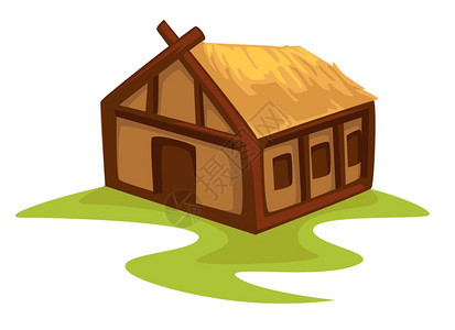 农村木制房屋矢量元素图片