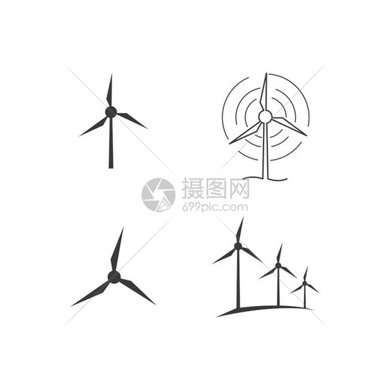 Windmill图标矢量平板设计模图片