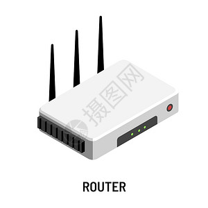 高层建筑和天线WiFi路由器无线醚网调制解器孤立装置矢量互联网提供设备和络天线以及信号传输数字连接或和联网服务络局域系统插画