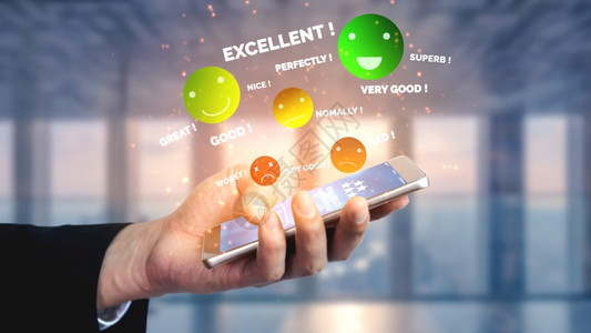客户审查满意度反馈调概念用户对在线申请方面的服务经验给予评级客户可以价服务质量从而对企业进行名声评级图片