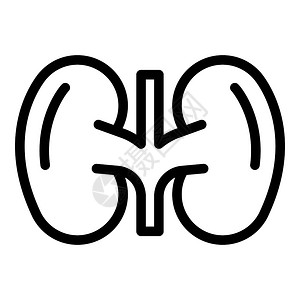 输尿管鞘系统肾脏图标大纲系统肾脏矢量图标用于在白色背景上孤立的