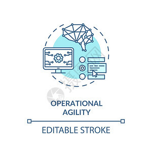 操作敏捷的绿概念图标技术创新数字转换用于商业理念的细线插图矢量孤立的大纲RGB彩色绘图可编辑中风操作敏捷的绿概念图标图片