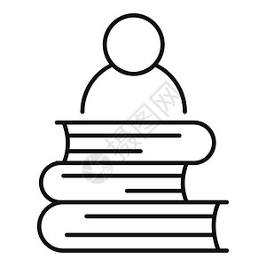 图标用于在白色背景中孤立的网络设计故事家书堆叠图标大纲样式插画