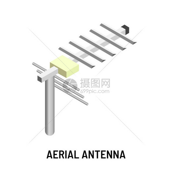 电视信号广播空中天线技术装置载体室内或外小便器电频道无线信号传输和频率紧凑金属构造图片