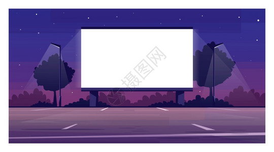 电影屏幕半平板矢量插图图片