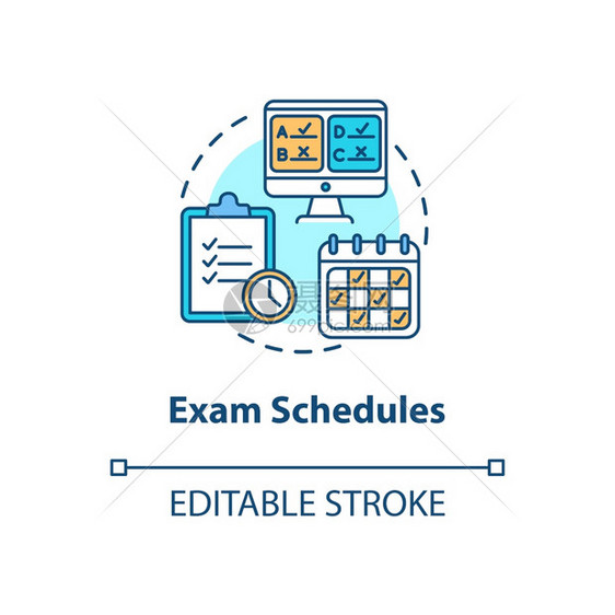 考试计划概念图标图片