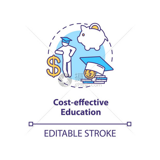 成本效益教育概念图标图片