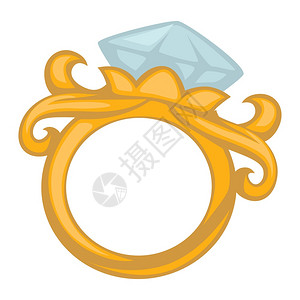 订婚戒指Baroque风格的订婚戒指与珠宝首饰或钻石载体金首饰建议的孤立从犯象征珠宝首饰与石古老的遗迹家族新娘和郎夫妻的订婚戒指图片