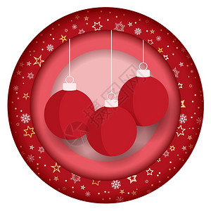 装饰圣诞球品圣诞背景快乐卡的矢量插图图片