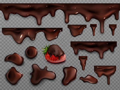 流动的巧克力矢量设计元素图片