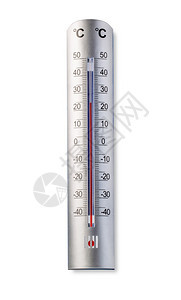 在白色背景与剪切路径隔离的温度计图片
