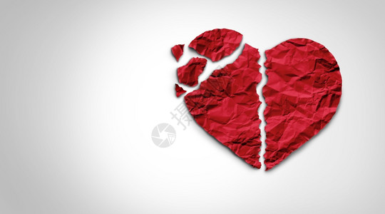 红包icon破裂的心碎概念作为分居和离婚关系心理学图标作为红包纸形成爱的象征或因疾病造成的心血管保健医疗问题背景