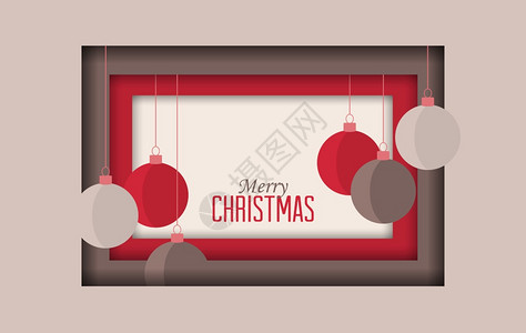 装饰圣诞球品圣诞背景快乐卡片装饰圣诞球的矢量插图插画