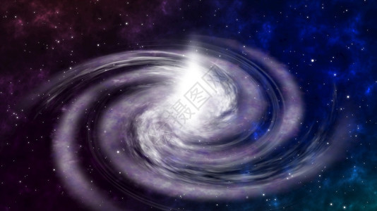 屏幕飞向旋转螺银河空间浮动背景深探索远在恒星场和云中的大型旅行有限螺旋银河在宇宙恒星中旋转动作图片