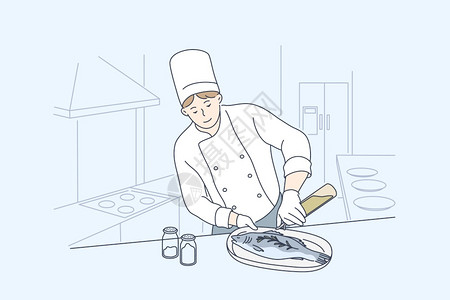 厨房煮元宵插画