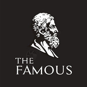 古希腊哲学家柏拉图的大理石雕像插画