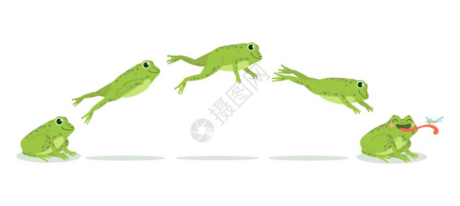 青蛙跳跃动画图片