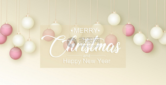 圣诞球矢量插图圣诞装饰背景快乐和新年钻石圣诞球图片
