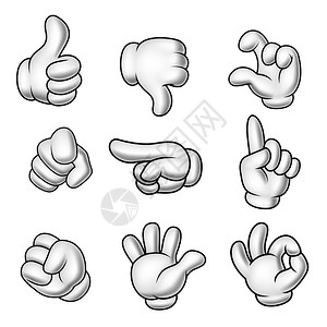 卡通手套式双收集图片素材