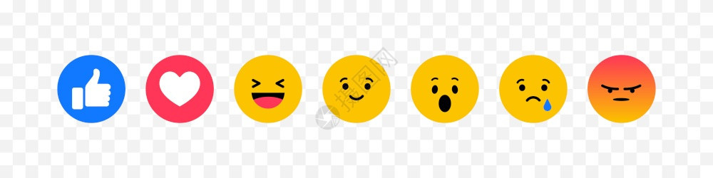 Facebook图标表情矢量类似和心脏的表情社交媒体的Emoji图标Emoji图标矢量插背景图片