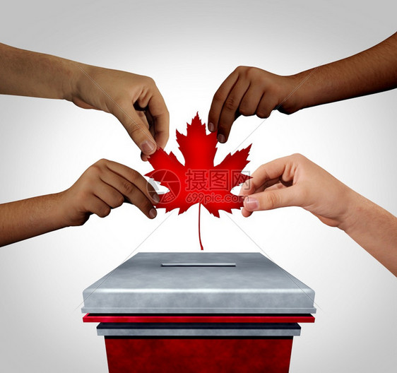 加拿大以各式样的手选举加拿大投票支持联邦选举总理或省级议员图片