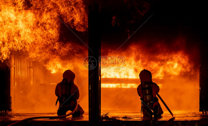 消防员和工业安全灾害及公共服务概念图片