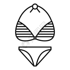 矢量图标用于在白色背景上隔离的网络设计海滩泳衣图标大纲样式插画