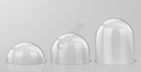 现实的玻璃圆顶在透明背景上隔绝的圣诞节雪球纪念品晶体半球容器小型中和大的晶体半球Festive圣诞节礼物模拟现实的3D矢量组圣诞图片