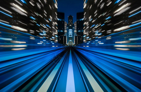 城市铁路隧道列车的动作模糊背景抽象图片