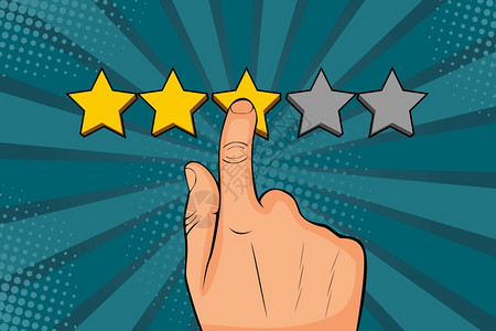 奢侈品拍卡通手拍明星评分插画