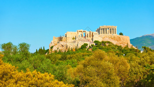 希腊雅典Acropolis山丘全景观图片