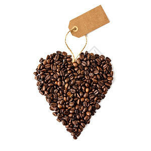 咖啡豆白色背景的心形咖啡豆平地图片