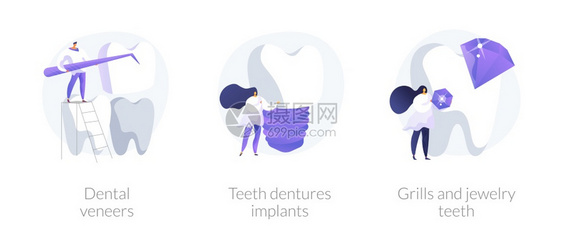 麻醉学牙科假肢齿修复科假体齿植入烤架和首饰牙齿比喻病媒孤立概念比喻图牙科假肢病媒概念比喻图片