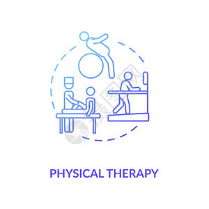 物理治疗概念图标专业医生援助物理治疗想法细线插图创伤康复害病媒孤立图示RGB颜色画图片
