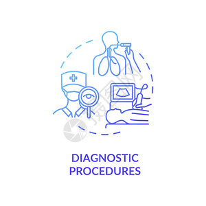 诊断程序概念图标专业医疗分析诊断确定概念细线插图医生检查矢量孤立大纲RGB彩色绘图图片