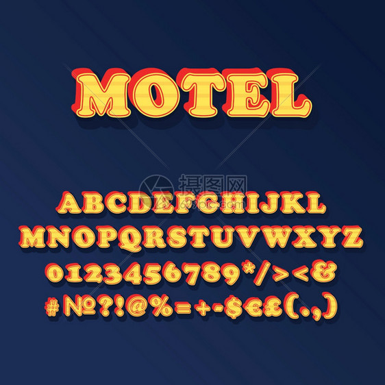 Motelvintage3d矢量字母集图片