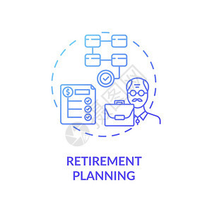 退休规划概念图标财富生活方式建议金钱增长规划生活金融自由理念细线插图矢量孤立的插图RGB彩色图画图片