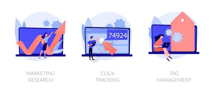 在线分析图标集社会网络商业发展战略建设营销研究点击跟踪标签管理隐喻矢量孤立概念隐喻图解营销战略矢量概念隐喻图片
