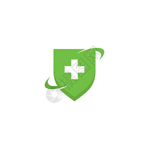 睫logo健康医疗符号配有护盾logo模板版矢量说明设计插画
