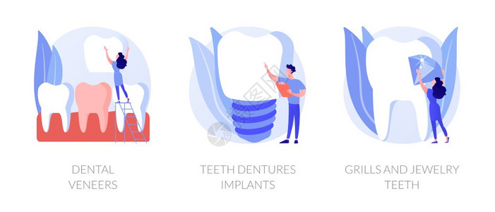 麻醉学牙科假肢齿修复科假体齿植入烤架和首饰牙齿比喻病媒孤立概念比喻图牙科假肢病媒概念比喻背景图片