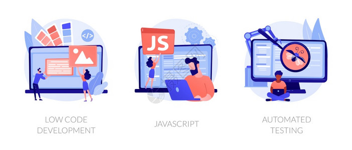 软件开发用户界面设计编程语言和使用测试低代码开发javastrict自动测试比喻矢量分离概念比喻图信息技术产品开发过程矢量概念比图片