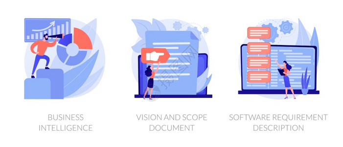 发展愿景公司活动自化文件优商业情报愿景和范围文件软要求描述比喻矢量孤立概念比喻图业务分析矢量概念比喻插画