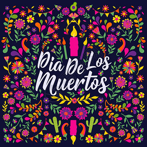CincodeMayo5版标语矢量DiaslosMuertos标语矢量英文译的节日墨西哥用于庆祝卡片或政党邀请的设计海报字母图片