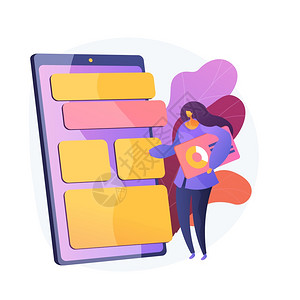 移动软件优化UIUX开发智能手机应用程序界面设计Devops妇女创建现代工具应用软件矢量孤立概念比喻UX开发矢量概念比喻图片