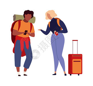 机场人员家庭游客旅行时携带李箱图片