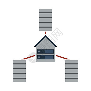 数据中心图标平面颜色设计矢量说明图片
