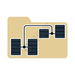 文件夹网络图标平面颜色设计矢量说明图片