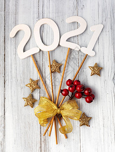 201年木头背景新年数字图片